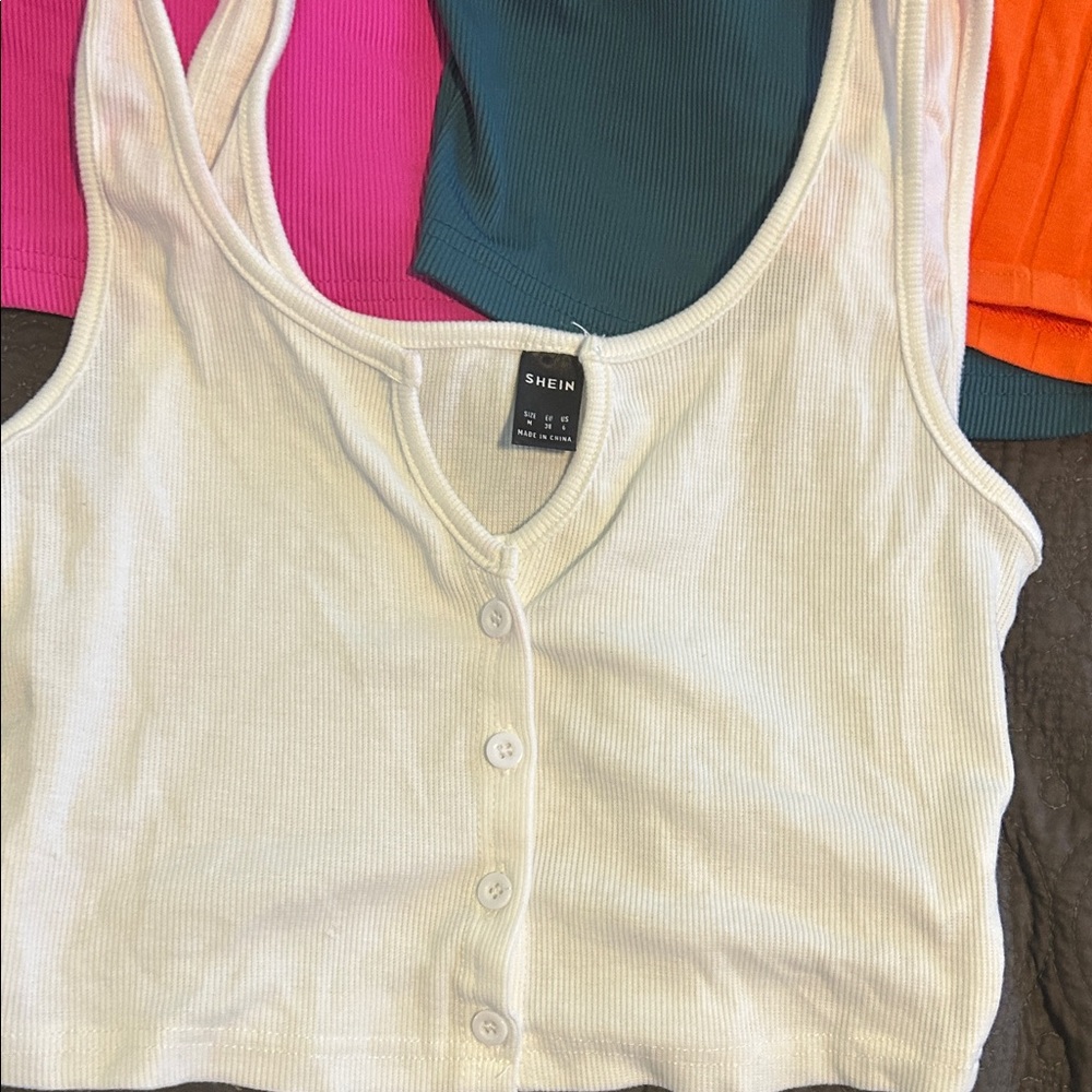 SHEIN Multicolor Ribbed Crop Top Set - Picture 2 of 11